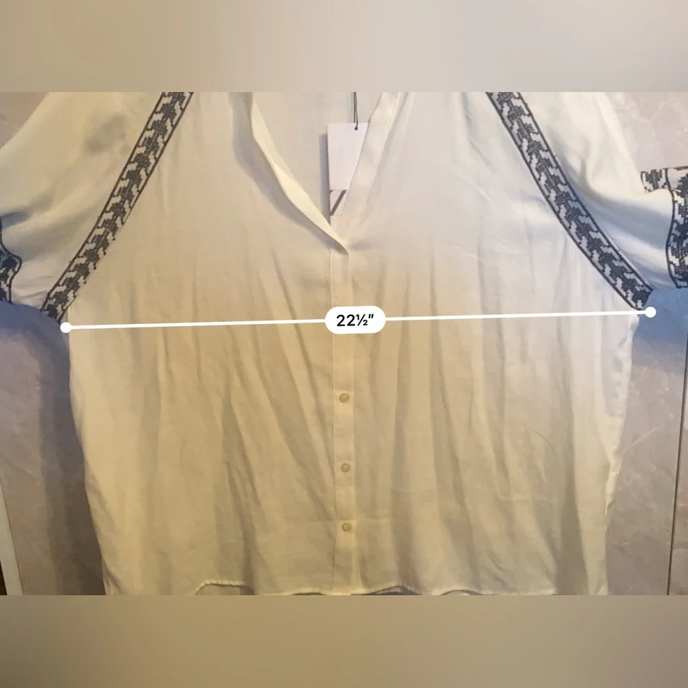 Zara Embroidered White Blouse - Picture 7 of 7